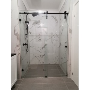 Sero-Frameless Sliding Door Wall to Wall 2 panels Set up Shower Screen 980-1100*2H